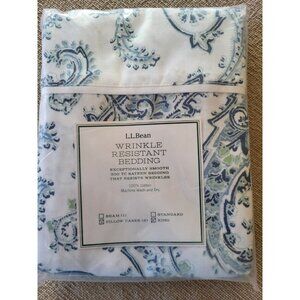 LL Bean Wrinkle Resistant Bedding 300 TC  Sateen King Pillowcases NWT